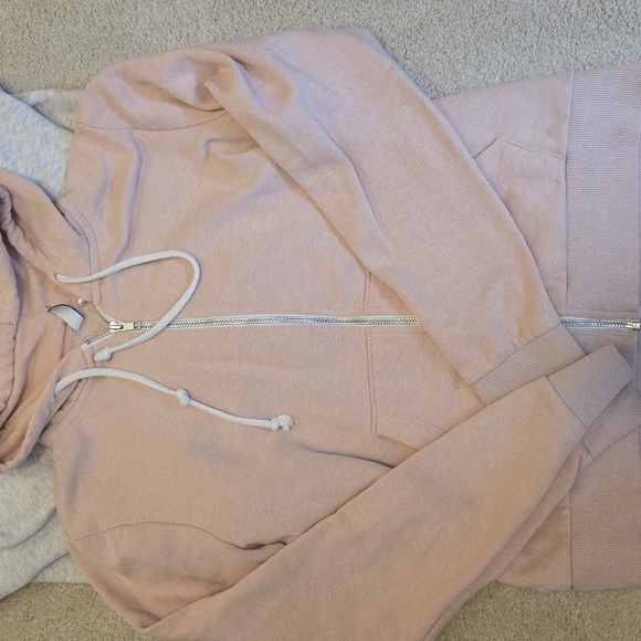 H&M Light Gray and Soft Pink Hooded Zipup Sweaters - Picture 2 of 11
